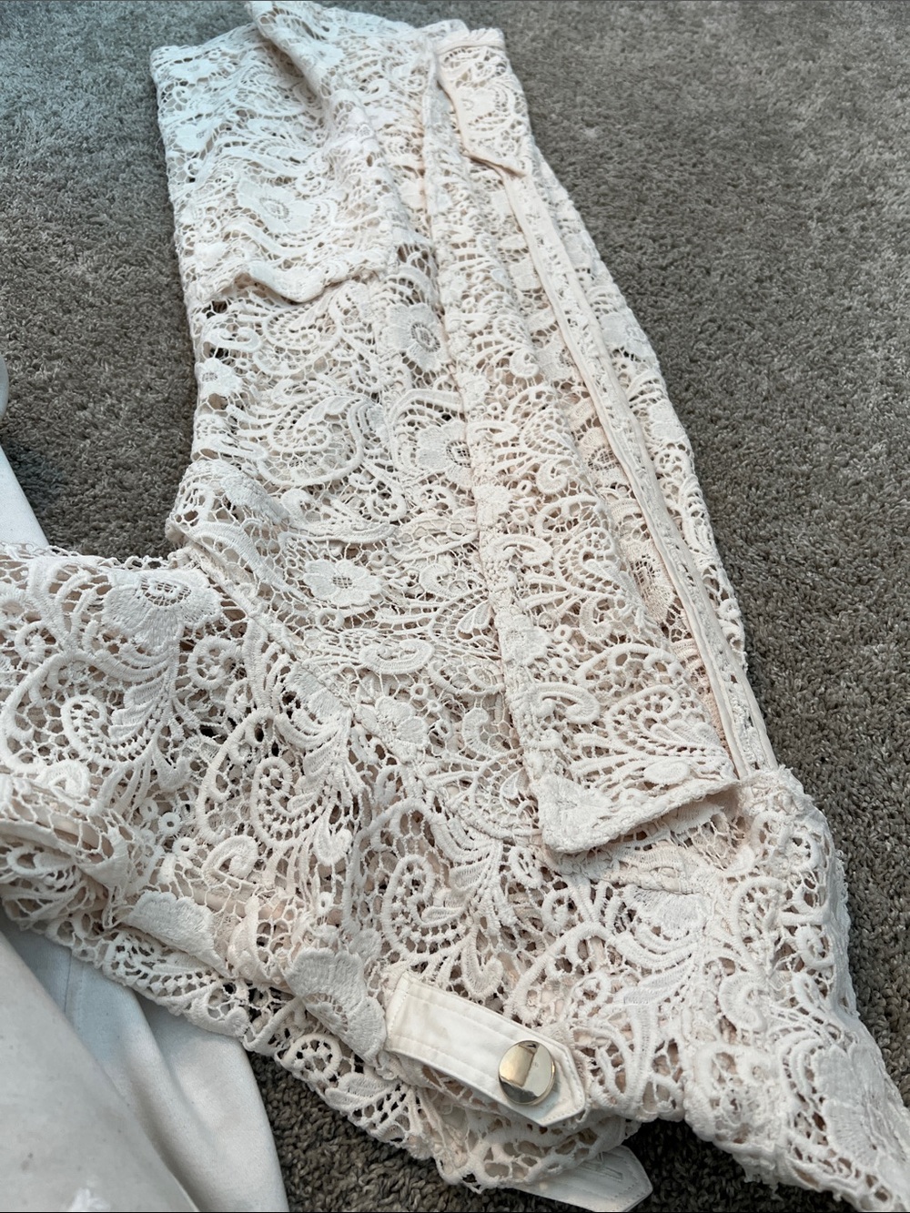 Chico's Cream Lace Trench Coat ‼️NO BELT - Picture 7 of 9